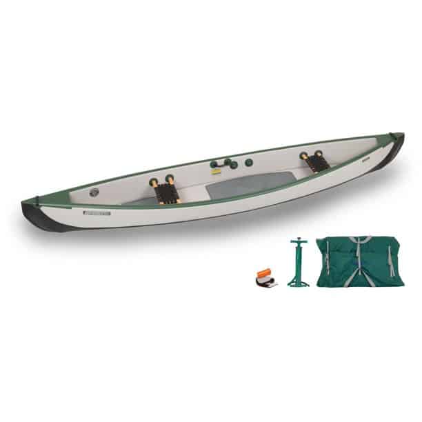 Sea Eagle TC16 Inflatable Travel Canoe Basic Package with Web Seats thebookongonefishing