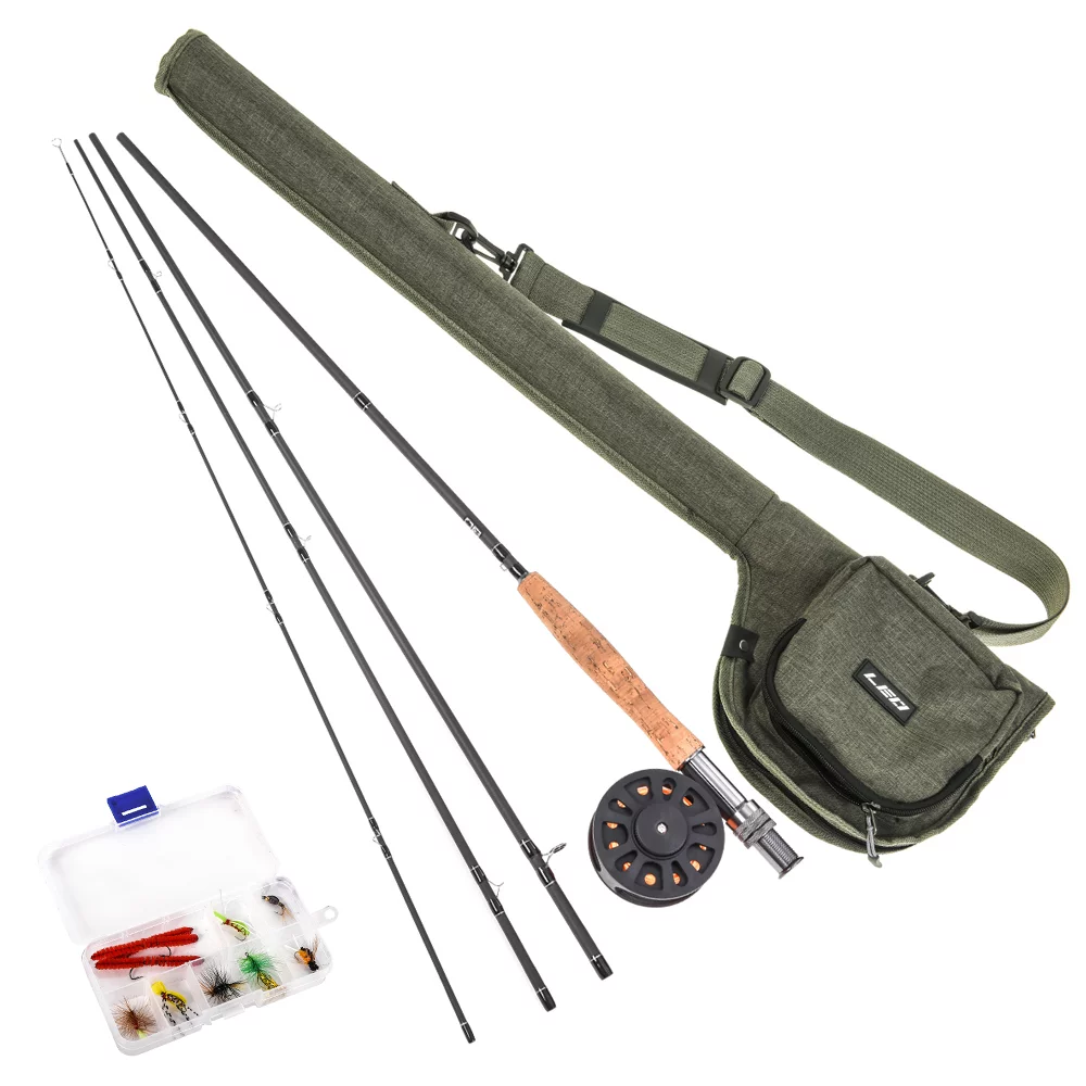 9' Fly Fishing Rod and Reel Combo with Carry Bag 10 Flies Complete Starter Package Fly Fishing Kit thebookongonefising