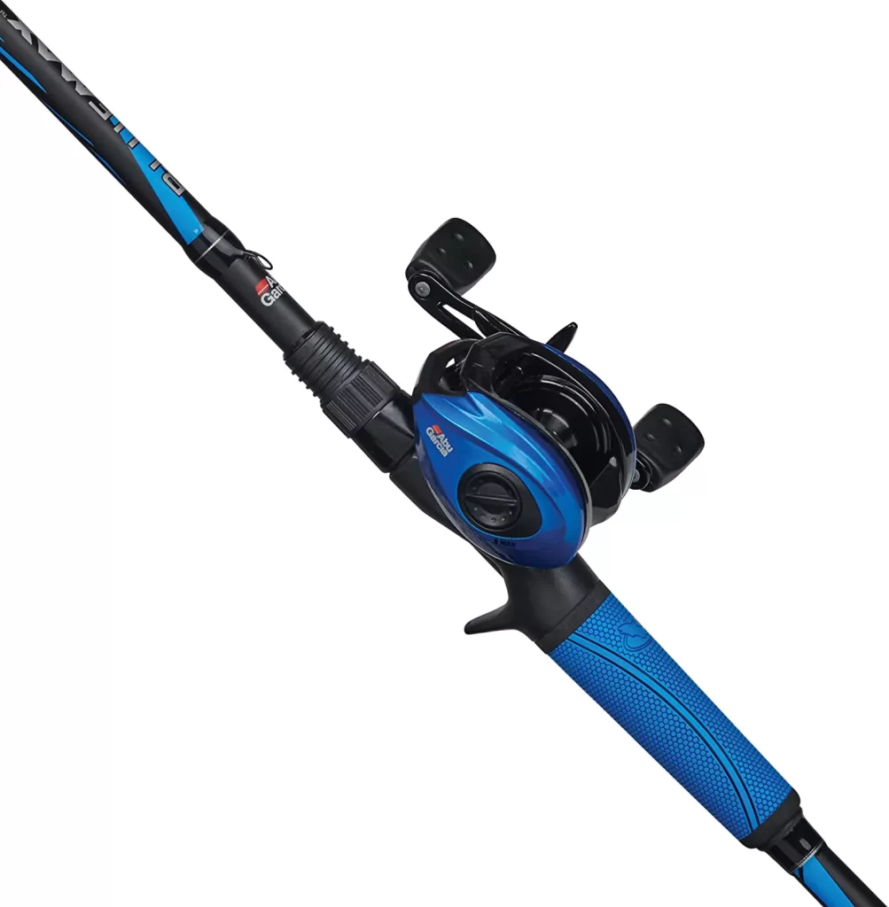 Abu Garcia Blue Max 7’ Low Profile Baitcaster Fishing Rod and Reel Combo thebookongonefishing