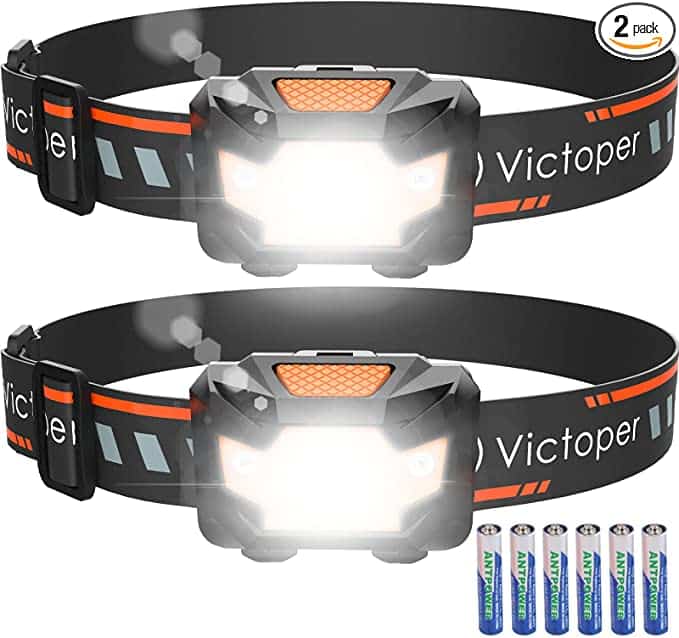 Victoper 2 Pack LED Headlamp, 1100 Lumen Bright Lightweight Head Lamp with 4 Mode, IPX5 Waterproof Head Light thebookongonefishing