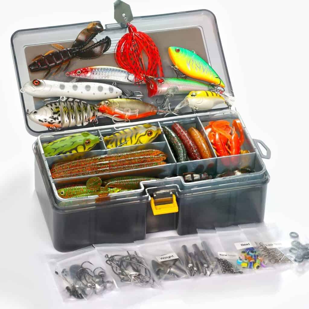 Fishing-Lures-for-Freshwater-Bass-Including-Topwater-Baits-KitAnimated-Swimbaits-SetTop-Water-Frog-with-Tackle-Box-thebookongonefishing