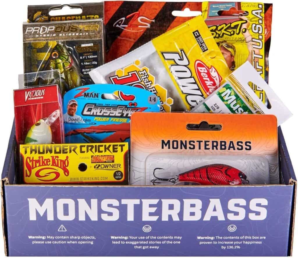 MONSTERBASS Topwater Bass Fishing Box Filled with The Best Topwater Frogs, Lures, & Tackle (7+ Baits + Exclusive Content). Premium Fishing Baits to Upgrade Your Bass Tackle Kit for Summer Fishing! thebookongonefishing